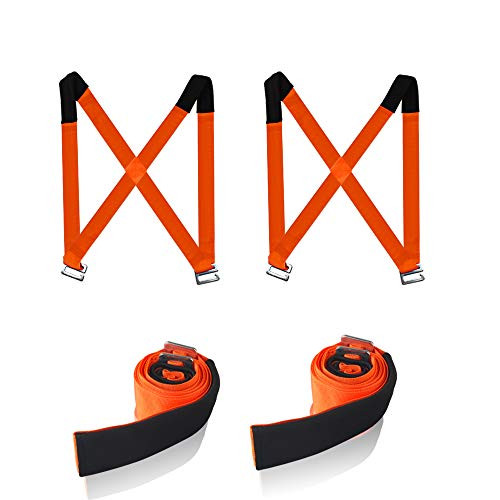 YISHDA Moving Straps-Adjustable 2-Person Easily Move Shoulder Lifting- Carry  and  Secure Furniture- Appliances- Mattresses or Heavy Objects up to 800 Pounds -Orange-