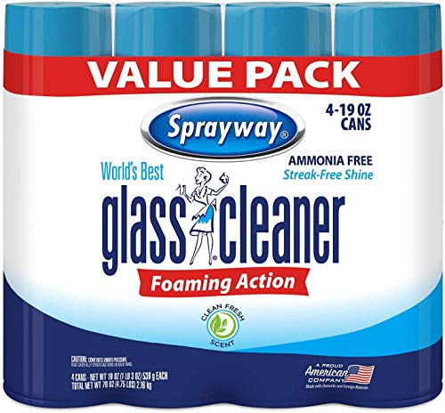 Sprayway 443331 Ammonia Free Glass Cleaner- 19 Oz. -4-Pack- -Packaging May Vary- -4 Case-19 Oz--