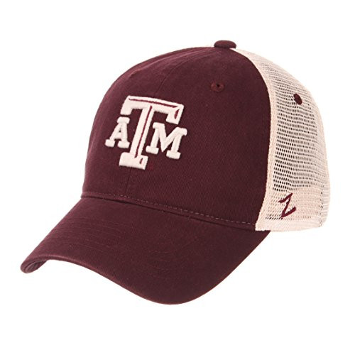 Zephyr NCAA Relaxed Fit Vintage- University- Adjustable Trucker Hat Cap-Texas A and M Aggies