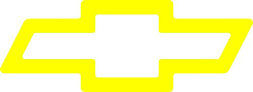 Chevy Bow Tie Rear Window Decal Multiple Colors Available red Blue Black Yellow Chrome Pink Orange -Yellow-