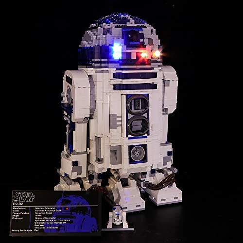 Vonado Led Light Set for 10225 R2-D2 Robot Building Blocks- Creative Collectible Building Brick Model Light Kit for Gifts- Compatible for 05043 Building Block Toys-Only LightPlusBattery Box-