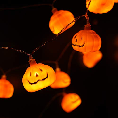 SUDDUS 9.8ft 20LED Halloween Pumpkin Lights Orange String Lights Battery Operated with 8 Lighting Modes Waterproof String Lights Halloween Decorations for Indoor Home Outdoor Decor Holiday. SUDDUS 9.8ft 20LED Halloween Pumpkin Lights Orange String Lights Battery Operated with 8 Lighting Modes Waterproof String Lights Halloween Decorations for Indoor Home Outdoor Decor Holiday.