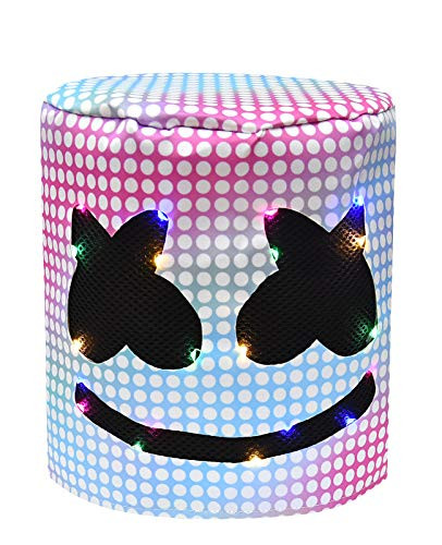LED Mask DJ Mask Light up Music Festival Full Head Cosplay Costume Carnaval Halloween Prop Modes Glowing Creepy Mask for Halloween Gifts