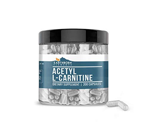EARTHBORN ELEMENTS Acetyl L-Carnitine -ALCAR- -200 Capsules- 100 percent Pure and Gluten-Free -1100 mg Serving- EARTHBORN ELEMENTS Acetyl L-Carnitine -ALCAR- -200 Capsules- 100 percent Pure and Gluten-Free -1100 mg Serving-