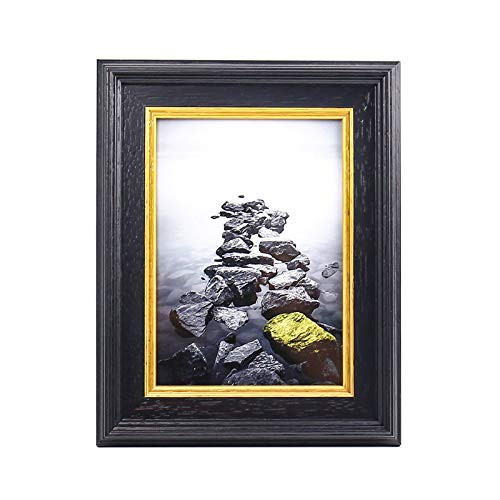 BWPFRAME 4x6 Picture Frames Made of Solid Wood High Definition Glass for Table Top Display and Wall Mounting Picture Frames 4x6 Black?Boxwood?