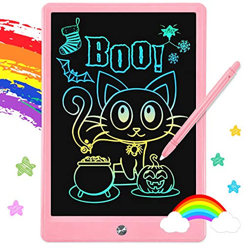Gojmzo LCD Writing Tablet- 11 Inch Colorful Drawing Pad Erasable Electronic Doodle Board for Kids- Toddler Learning Educational Toys Gifts for 3 4 5 6 Year Old Girls Boys-Pink-