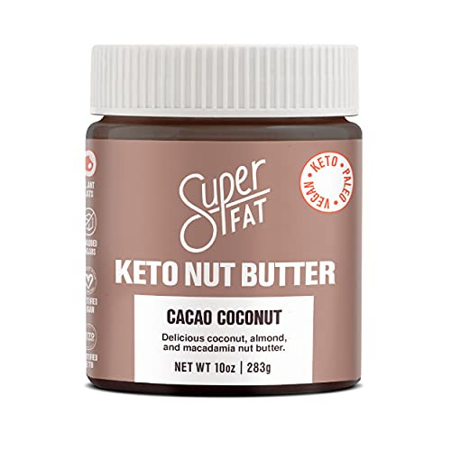 SuperFat Keto Nut Butter -Low Carb Almond Macadamia Nut Butter - Natural Unsweetened No Sugar Added Keto Almond Butter Fat Bomb - Low Calorie- Healthy- Diabetic and Keto Friendly- 10 Oz Jar -Cacao Coconut- SuperFat Keto Nut Butter -Low Carb Almond Macadamia Nut Butter - Natural Unsweetened No Sugar Added Keto Almond Butter Fat Bomb - Low Calorie- Healthy- Diabetic and Keto Friendly- 10 Oz Jar -Cacao Coconut-