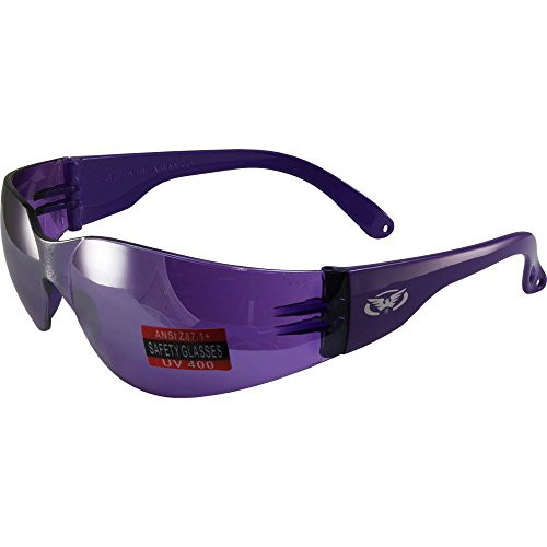 Global Vision Eyewear Unisex-Adult Global Vision Rider Safety Motorcycle Riding Sunglasses Frame Purple Mirror Lens Z87.1, Large/12