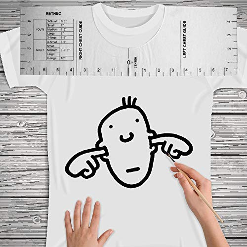 T-Shirt Ruler Alignment Tool- 16x5inch with Clothing Size Chart Sublimation Designs on T-Shirt- Centering Tool | HTV Alignment Tool