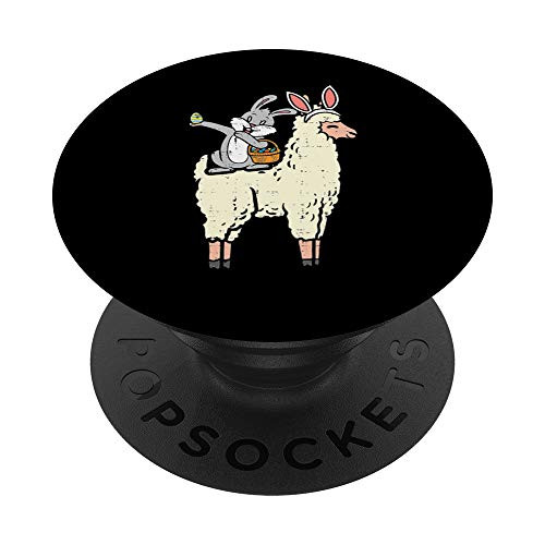 Dabbing Bunny Basket Egg Riding Llama Cute Easter Dab Dance PopSockets PopGrip- Swappable Grip for Phones  and  Tablets