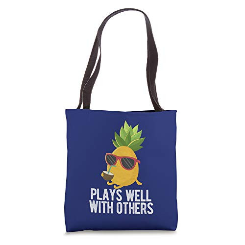 Pineapple Swinger Shirt Plays Well With Others Swingers Gift Tote Bag