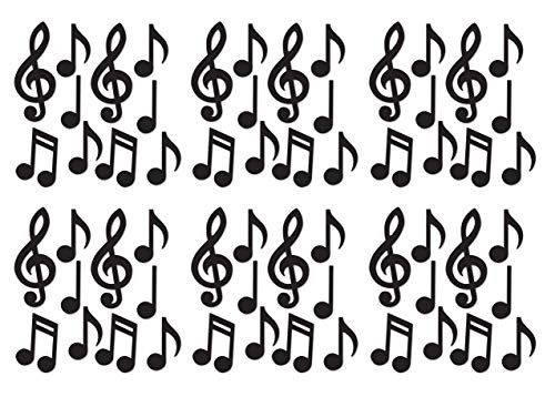 Beistle S54735-BKAZ6 Mini Musical Notes Silhouettes 60 Piece, 5.5"-10.25" Black