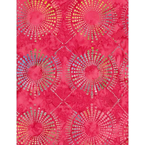 Timeless Treasures Tonga Batik Vivid Starburst Lipstick Fabric Fabric by the Yard