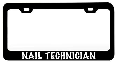 DKISEE License Plate Frame Nail Technician Aluminum License Plate Cover Auto Tag Holder 6inchx12inch