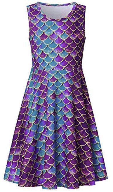 Goodstoworld Kid Girls Mermaid Sundress Summer Casual Dresses Twirl Skate Sundress Beach Holiday Party Princess Dress Clothing 8-9 Years Goodstoworld Kid Girls Mermaid Sundress Summer Casual Dresses Twirl Skate Sundress Beach Holiday Party Princess Dress Clothing 8-9 Years