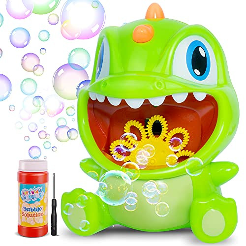 Desuccus Bubble Machine- Dinosaur Automatic Bubble Maker 1000Plus Per Minute- Bubble Blower for Kids Toddlers Boys and Girls- Easy to Use for Outdoor Parties Wedding Birthday Baby Bath Toys