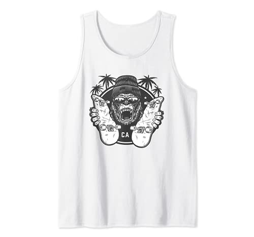 Skaters Having Fun Is My Board Okay? Monkey Skateboarding Tank Top