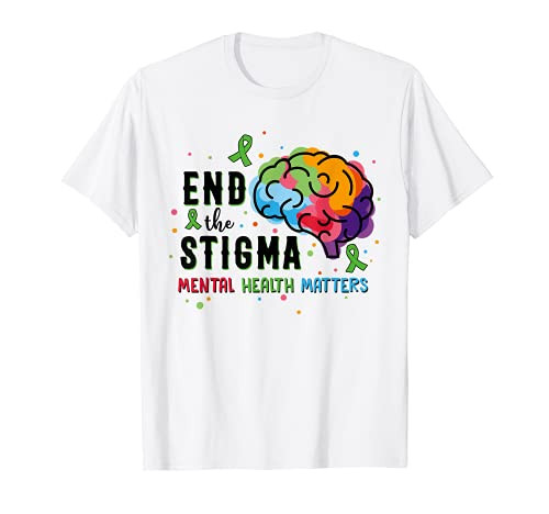 Green Ribbon End The Stigma Mental Health Awareness T-Shirt