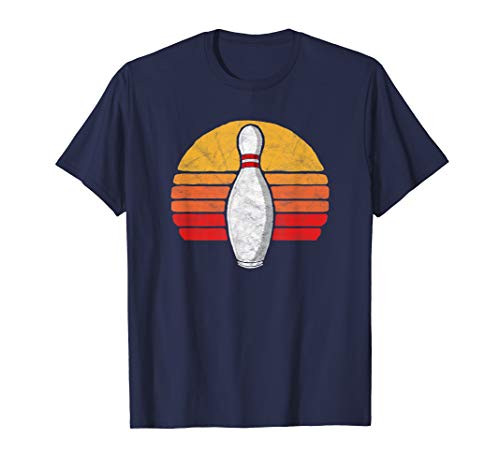 Vintage Bowling Pin  and  80's Sun Retro Graphic T-Shirt
