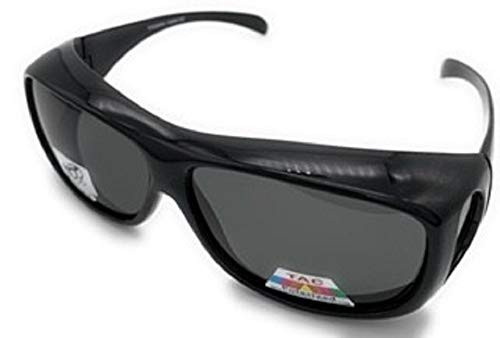 Polarized Fit Over Wear Over Reading Glasses Sunglasses- Size Large -Black 43299- Smoke-