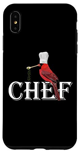 iPhone XS Max Cardinal Kitchen Chef Bird Illustration Birdlover Funny Case