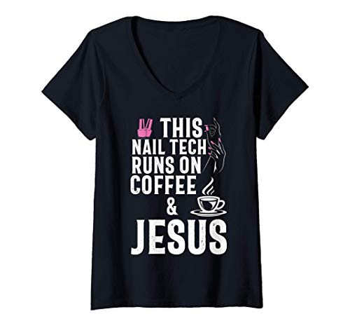 Womens Jesus Nail Technician Nail Tech Artist Manicurist Women Gift V-Neck T-Shirt Womens Jesus Nail Technician Nail Tech Artist Manicurist Women Gift V-Neck T-Shirt