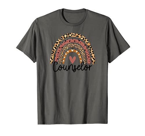 Counselor Rainbow Leopard Funny School Counselor Gift T-Shirt