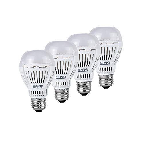 100 Watt Equivalent LED Light Bulbs 4-Pack, 3000K Soft Warm White A19 Bulbs, Super Bright 1600 Lumens E26 Base 13W Light Bulb, 4-Pack, SANSI