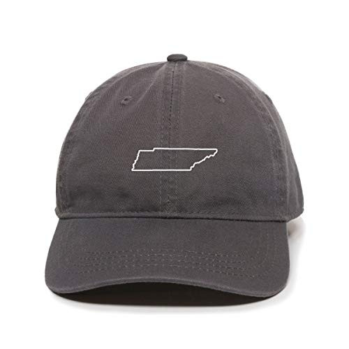 Tennessee Map Outline Dad Baseball Cap Embroidered Cotton Adjustable Dad Hat Charcoal
