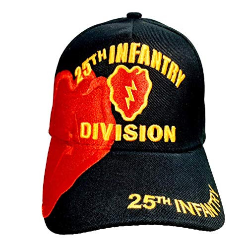 25th Infantry Division Tropic Lightning Hat Cap Black Embroidered Army H7