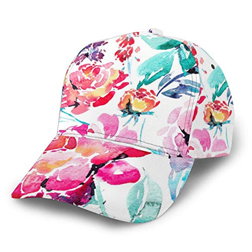 Baseball Cap Abstract Watercolor Floral Pattern Print Dad Caps Classic Fashion Casual Adjustable Sport for Women Hats