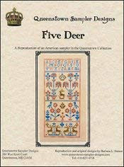 Five Deer Sampler Cross Stitch Chart