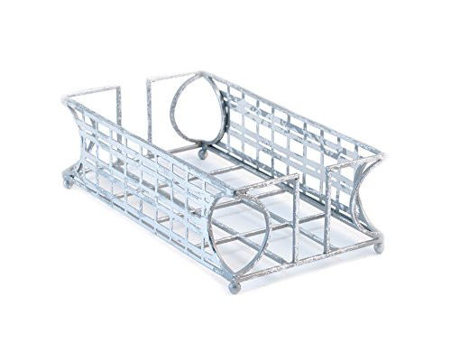 Boston International New York Art Deco Stripes Guest Towel Holder Caddy- 8.75 x 4.75-Inches- Silver Foil