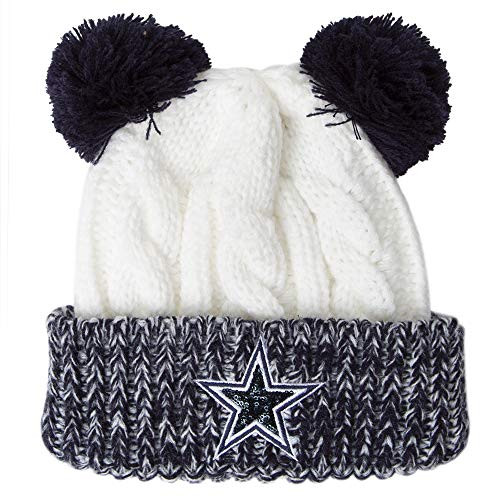 NFL Dallas Cowboys Beartail Youth Knit Hat- Stone/Navy- OSFA
