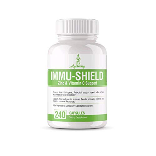 Agisking Zinc and Vitamin C Supplement- Chelated Zinc with Vitamin C Complex Supplements for Improved Immune Support and Overall Health - Potent- All Natural Immunity Booster for Adults - 240 Capsules Agisking Zinc and Vitamin C Supplement- Chelated Zinc with Vitamin C Complex Supplements for Improved Immune Support and Overall Health - Potent- All Natural Immunity Booster for Adults - 240 Capsules