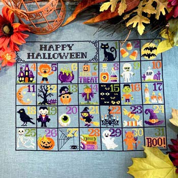 Halloween Calendar Cross Stitch Chart