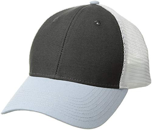 Ouray Sportswear Industrial Canvas Mesh Cap- Grey/White/Blue Steel- Adjustable