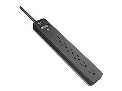 APC 6-Outlet Surge Protector Power Strip 1080 Joules, SurgeArrest Essential (PE66)