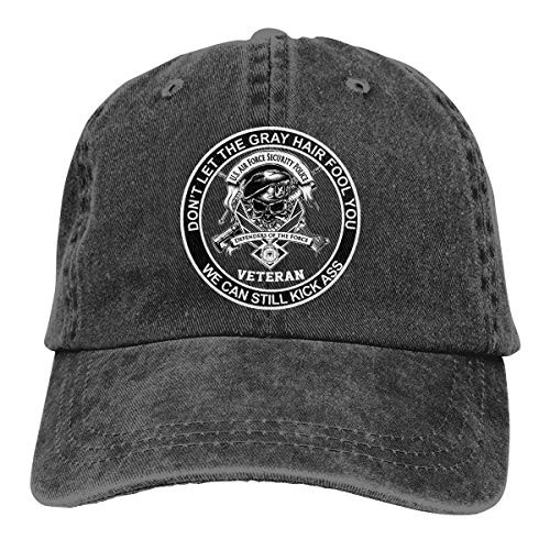 SLISL EIEI Defensor Fortis Air Force Security Force Veteran Adjustable Baseball Caps Denim Hats Cowboy Sport Outdoor
