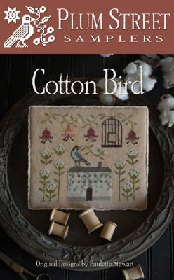 Cotton Bird Cross Stitch Chart and Free Embellishment