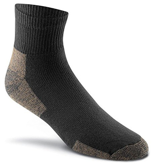 FoxRiver Cotton Work Quarter Crew Cut Socks Value Pack -3 Pair-- Medium- Black
