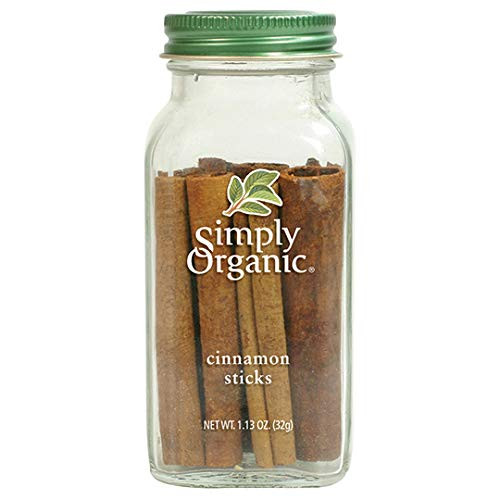 Simply Organic Cinnamon Sticks- Certified Organic | 1.13 oz | Pack of 2 | Cinnamomum burmannii -Nees and T. Nees- Blume Simply Organic Cinnamon Sticks- Certified Organic | 1.13 oz | Pack of 2 | Cinnamomum burmannii -Nees and T. Nees- Blume