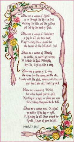 Pegasus Originals A Woman of Beauty by Marty Bell Counted Cross Stitch Chart