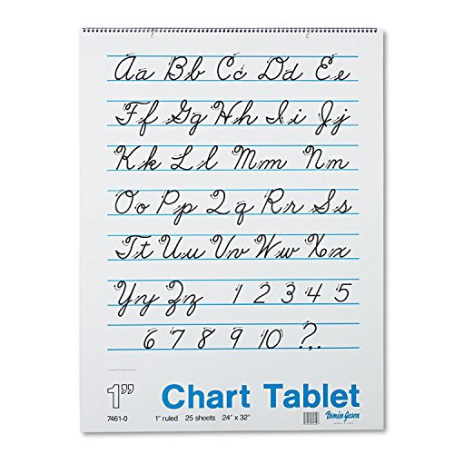 Chart Tablets w/Cursive Cover- Ruled- 24 x 32- White- 25 Sheets