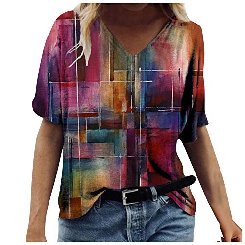 Shirts for Women Casual-AODONG Woman Casual Tops Long Sleeve Leopard Print Patchwork Plus Size T-Shirt Blouses Purple