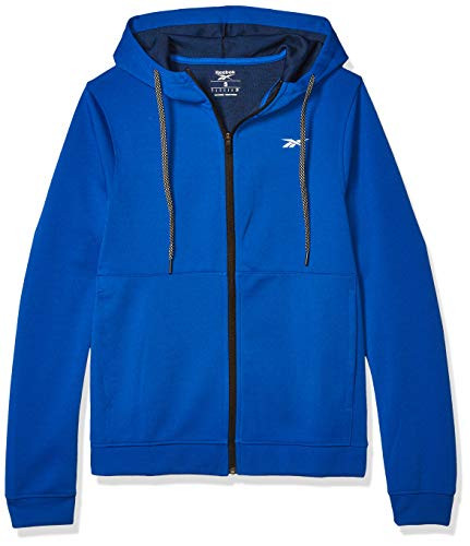 Reebok Workout Ready Full Zip Hoodie- Humble Blue- X-Small