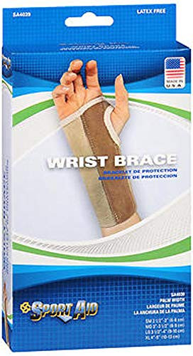Sportaid Wrist Brace Palm Stay- Beige- Left- Large - 1 ea