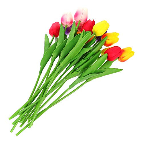 IMIKEYA 15pcs Artificial Tulip Flower Faux Tulip Stems Multicolor Centerpiece Bouquet Fake Bunch for Wedding Party Home Table Decoration IMIKEYA 15pcs Artificial Tulip Flower Faux Tulip Stems Multicolor Centerpiece Bouquet Fake Bunch for Wedding Party Home Table Decoration