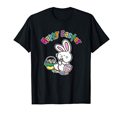 Happy Easter Bunny Easter Basket Easter Eggs Candy Cute T-Shirt