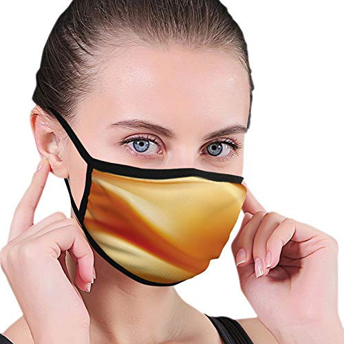 Windproof Activated Carbon mask-Orange and Yellow?Abstract Vivid Colors in Wavy Composition Fantasy Romantic Curves?Orange Yellow-Facial decorations for Unisex adult Senior-1939